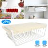 2Pcs Hanging Under Shelf Storage Basket Vertical Wire Storage Rack Kitchen Cabinet Organizer For Food Storage Dish Towel Kitchen Pantry