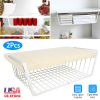 2Pcs Hanging Under Shelf Storage Basket Vertical Wire Storage Rack Kitchen Cabinet Organizer For Food Storage Dish Towel Kitchen Pantry