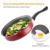 7Pcs Nonstick Cookware Set Nonstick Pots Pans Kitchenware Set with 2 Sauce Pans 1 Fry Pan 1 Casserole 3 Lids Indoor Outdoor Use