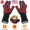 BBQ Gloves 1472°F Heat Resistant Grill Gloves Anti-slip Carbon Fiber BBQ Gloves Oven Gloves Mitts For Barbecue Cooking Baking Welding Cutting