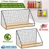 Floating Wall Shelves Rustic Wood Decorative Storage Shelf Wall Mounted Hanging Storage Rack for Living Room Office Bedroom Bathroom Kitchen