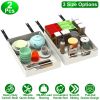 2Pcs Pull Out Cabinet Organizers Sliding Shelf Spice Rack Carbon Steel Roll Out Drawers Fixed with Adhesive Nano Film with Handle 55LBS Max Load