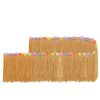 Grass Table Skirt Hawaiian Luau Party Decorations Supplies w/Hibiscus for Buffet BBQ Tiki Bar Beach Birthday Party Use